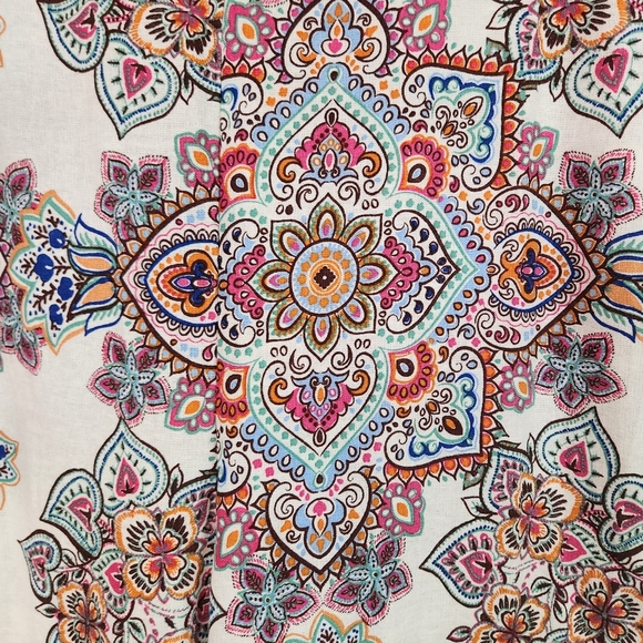 Rachel Zoe Mandala Wide Leg High Rise Pants Linen Womens Size Large Boho Beach - Picture 6 of 12